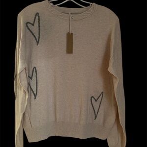 NWT Hello Nite Cashmere Blend Heart Sweater